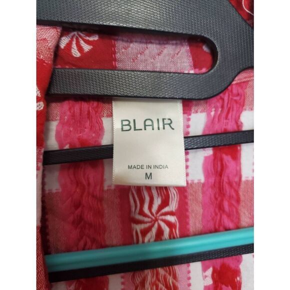 Vintage Blair Embroidered Button Up Top Christmas Holiday Novelty Plaid Candy - Picture 3 of 9